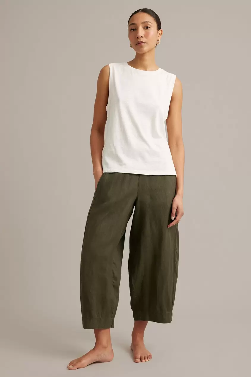 Barrel fit -pellavahousut