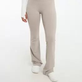 Flared sport leggings with rounded waistband