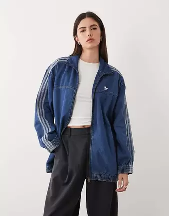 Adidas Originals Firebird adilenium track top denim in blue denim