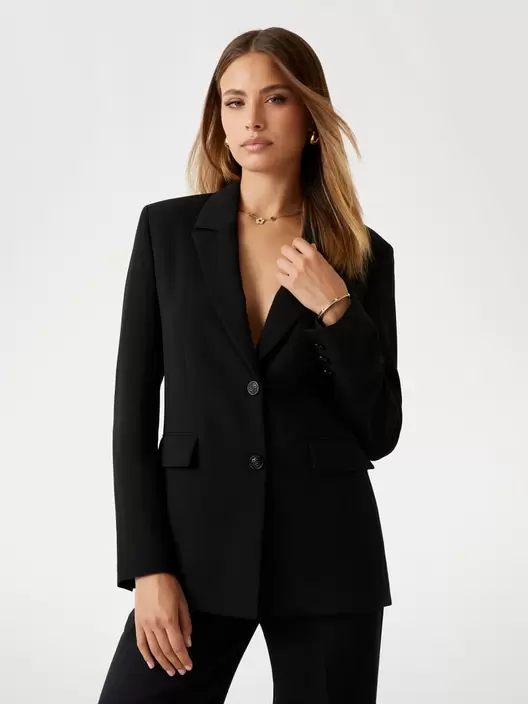 Crepon single-breasted blazer