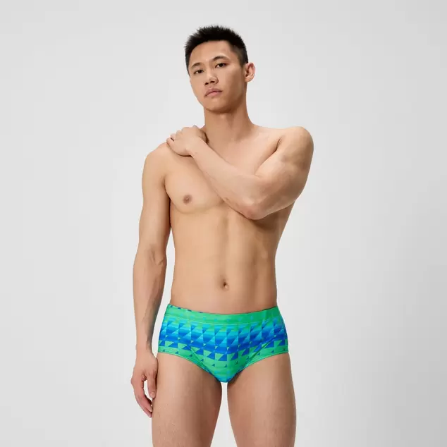Men's Club Training Printed Brief Green/Blue