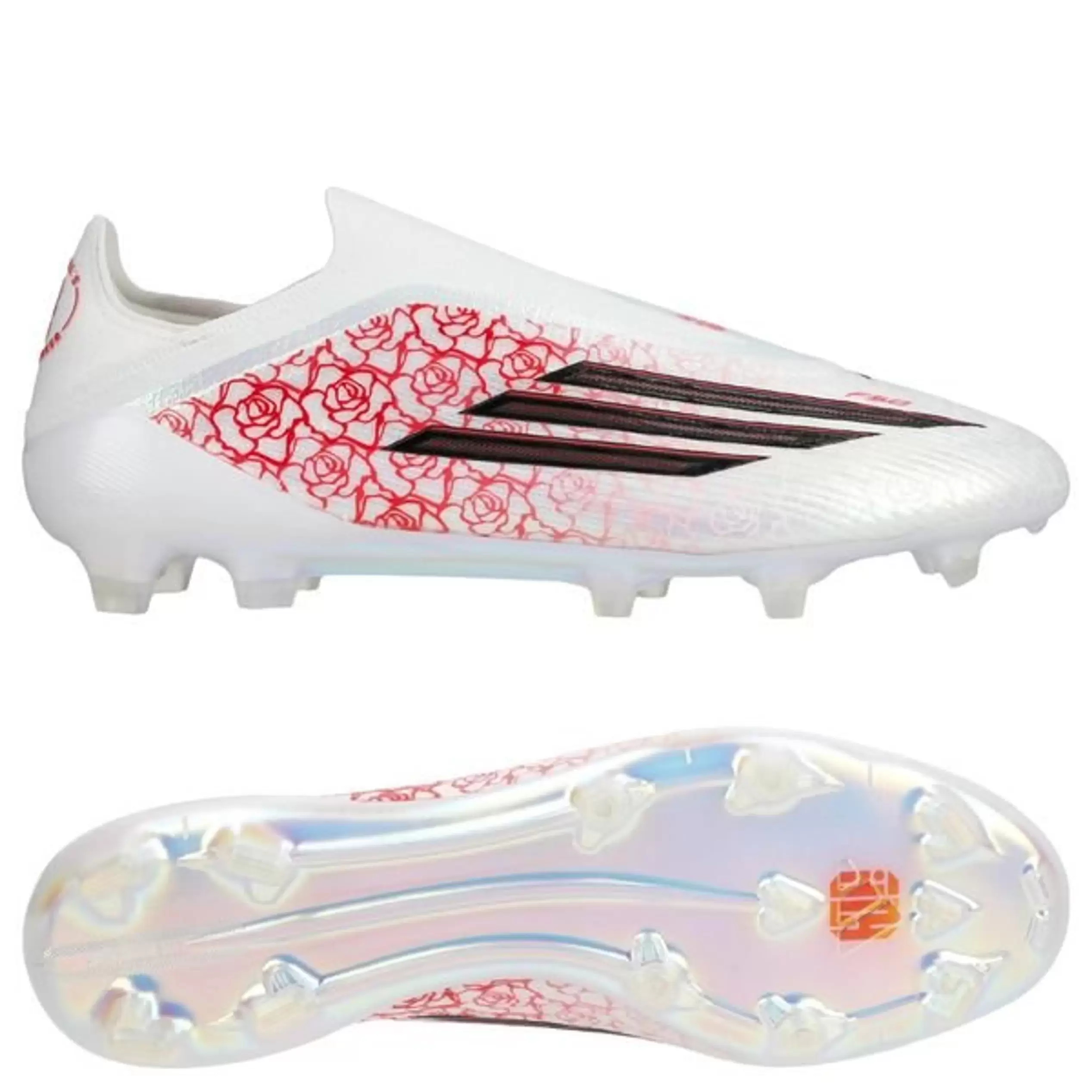 Adidas F50 Elite Laceless FG Lamine Yamal - Valkoinen/Musta/Lucid Red