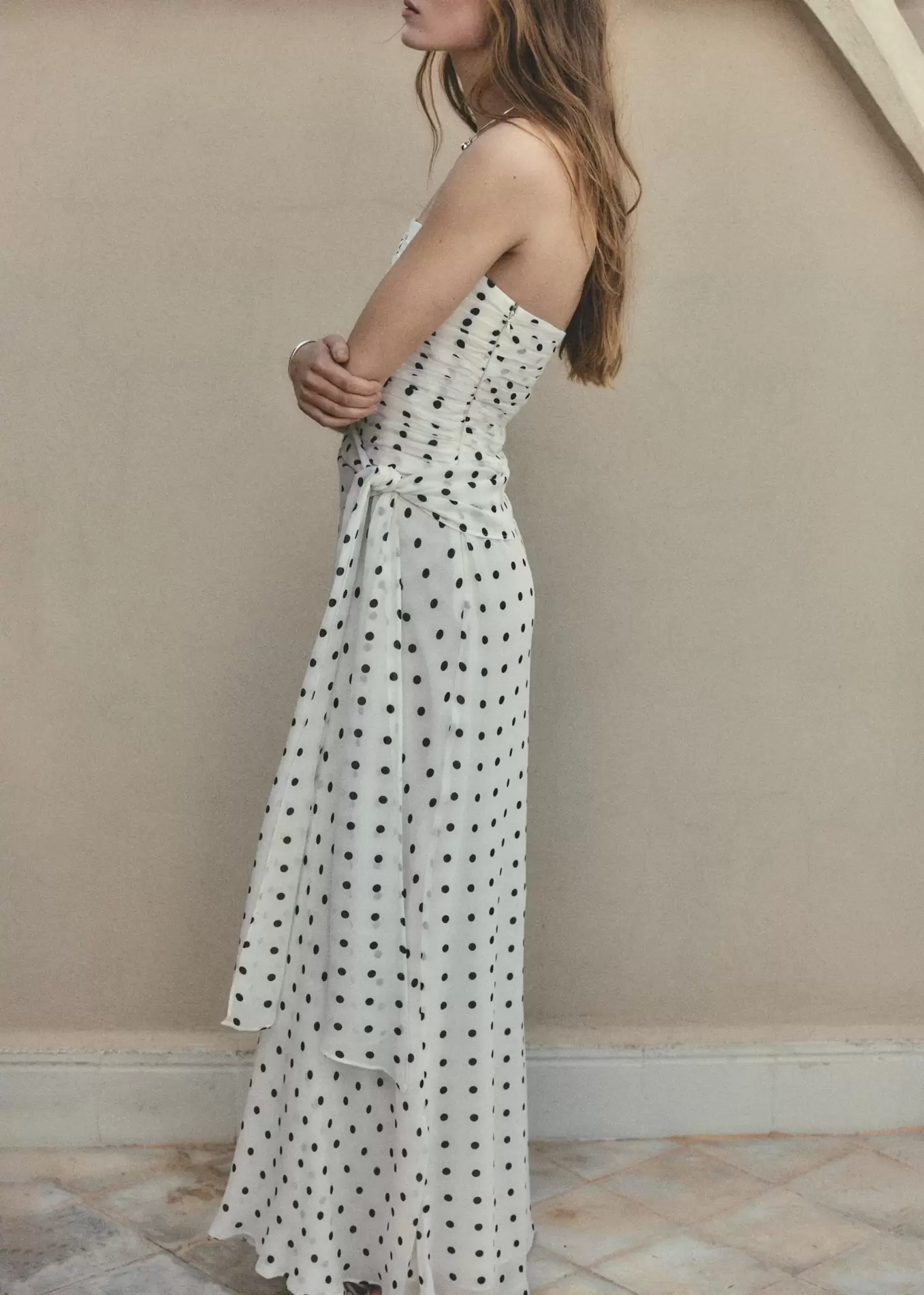 A-line polka-dot dress