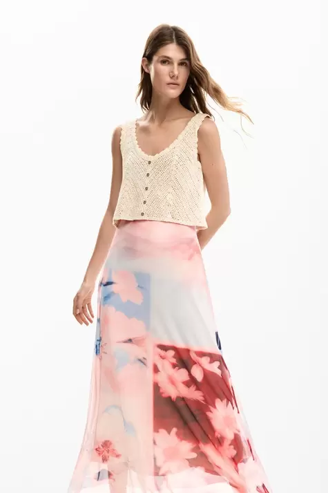 Combined crochet dress