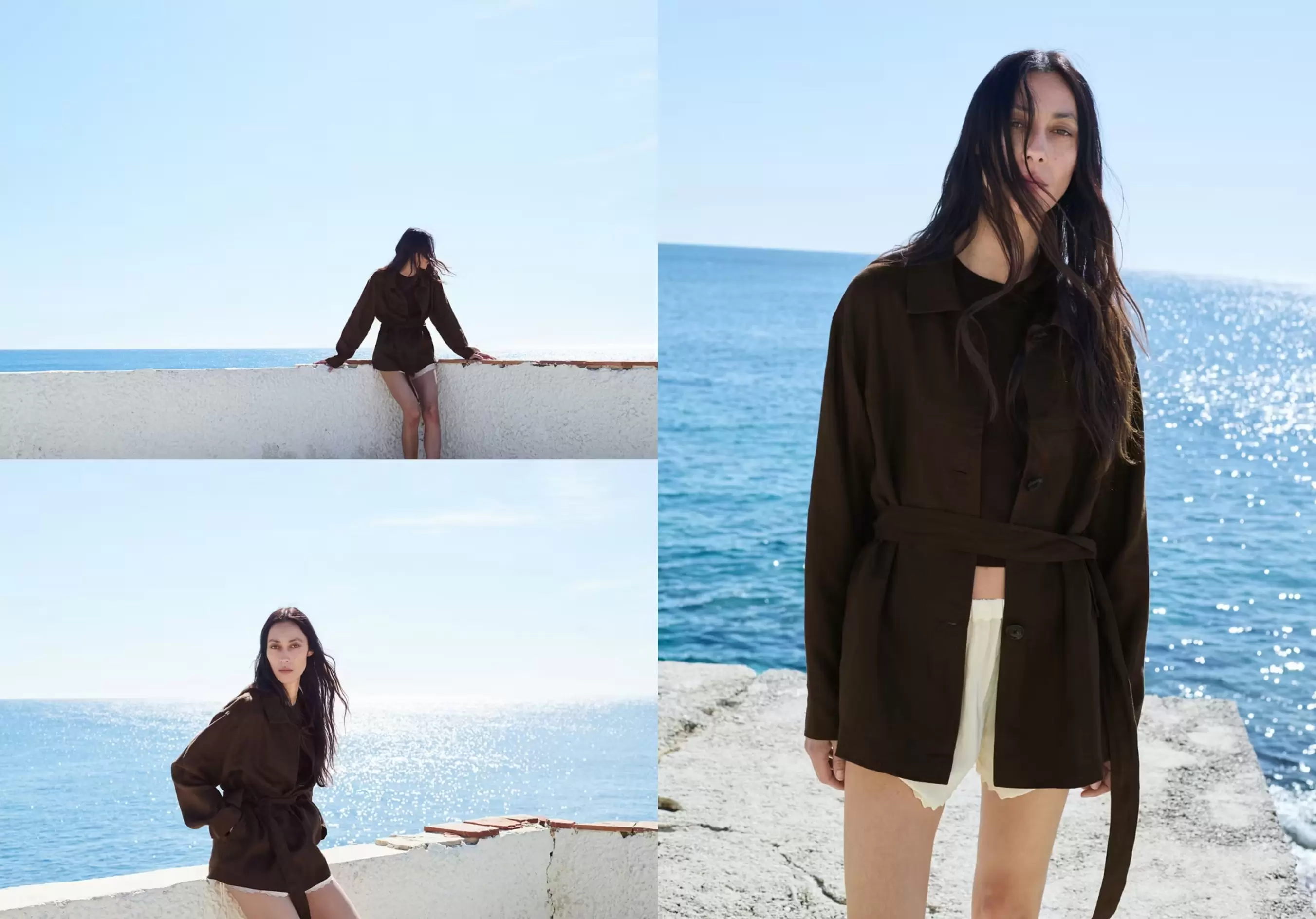 Linen jacket with belt