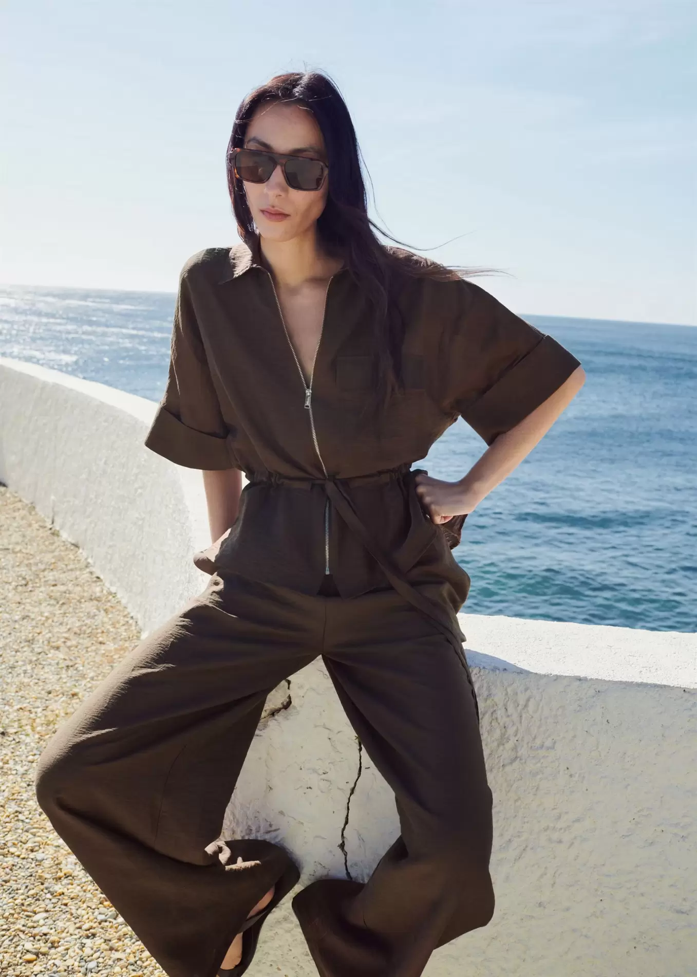 Linen palazzo trousers