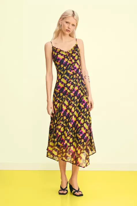 Midi dress with straps