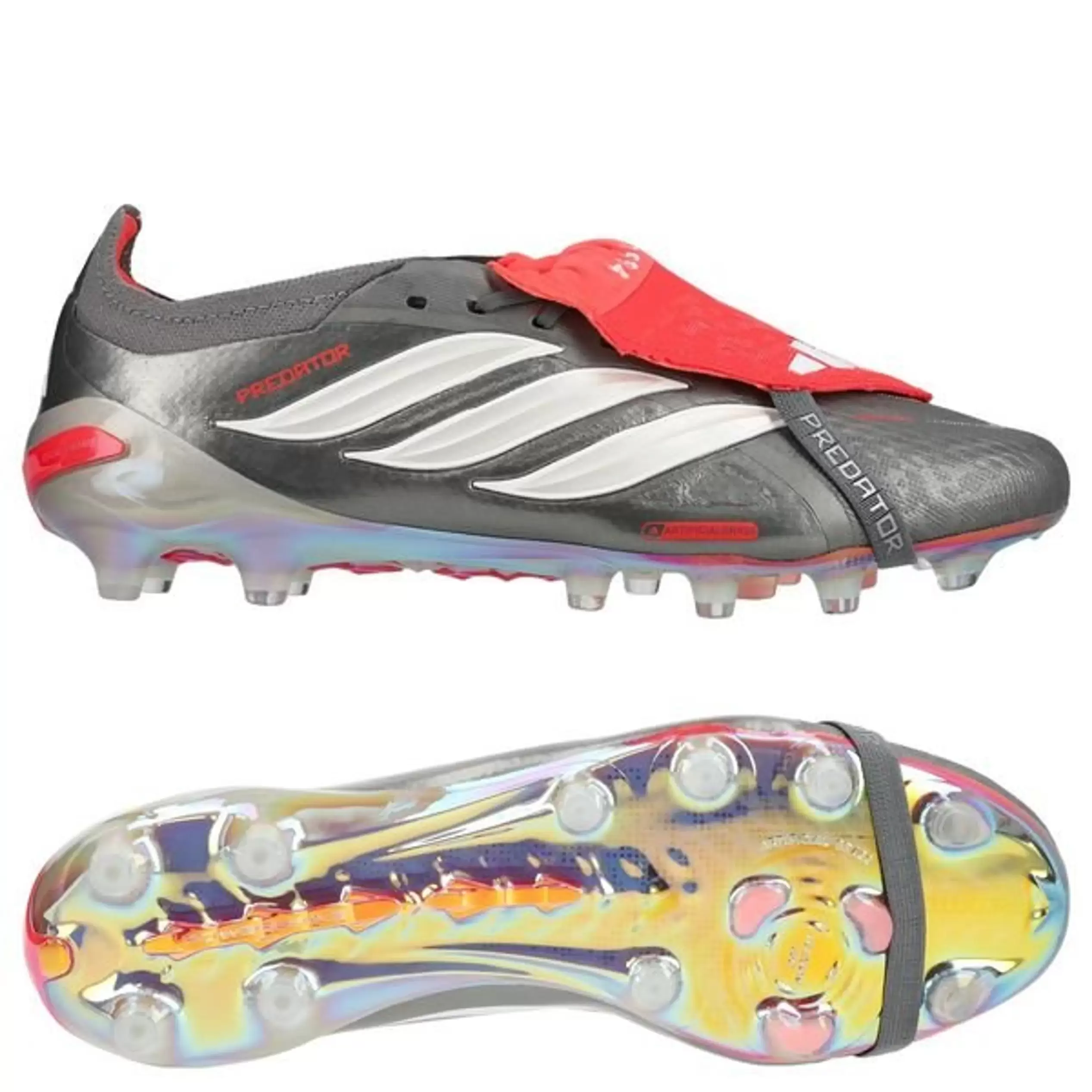 Adidas Predator Elite Fold-over Tongue AG Finishers Steel - Hopea/Valkoinen/Lucid Red
