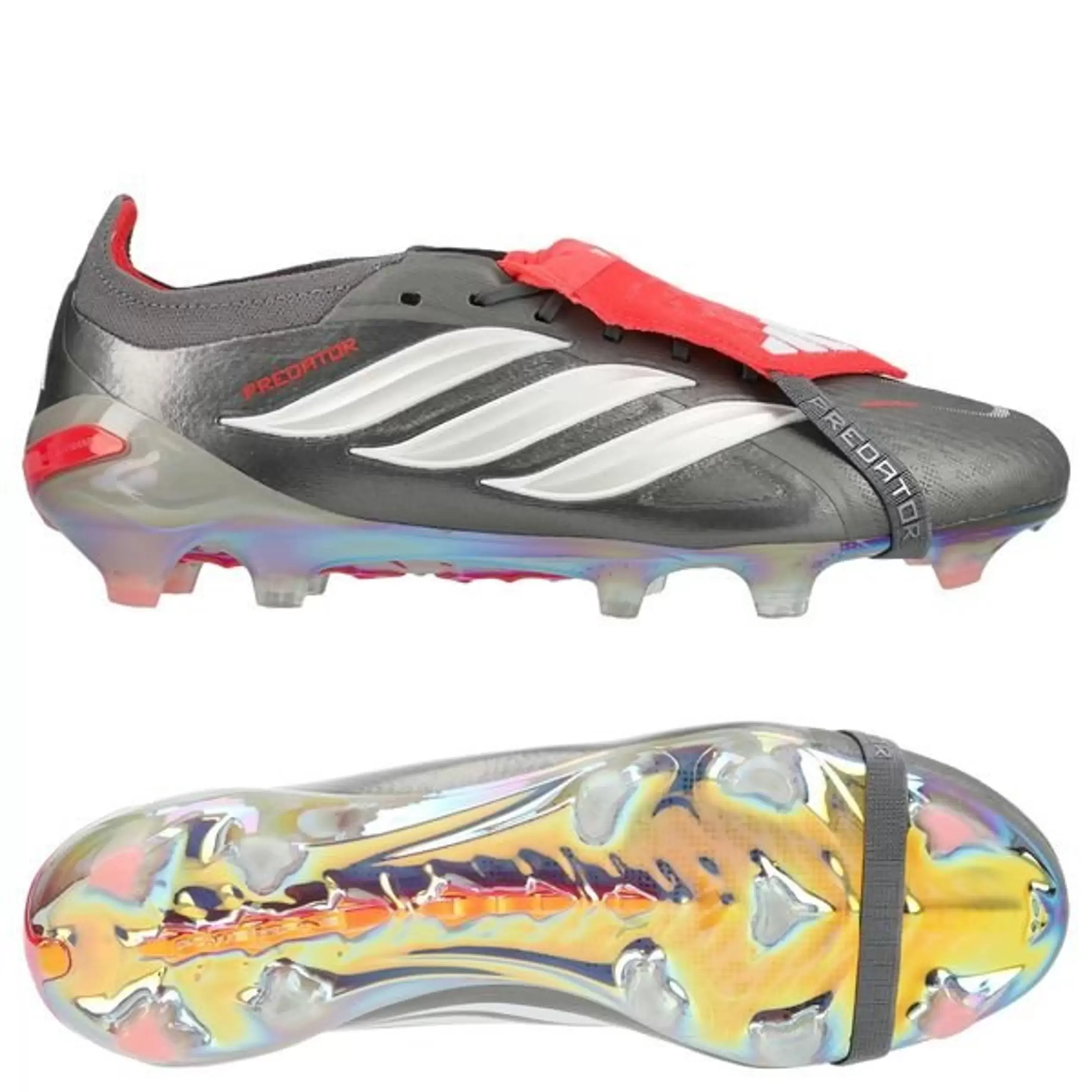 Adidas Predator Elite Fold-over Tongue FG Finishers Steel - Hopea/Valkoinen/Lucid Red