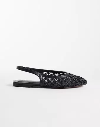 ASOS DESIGN Lure weave detail slingback ballets in black