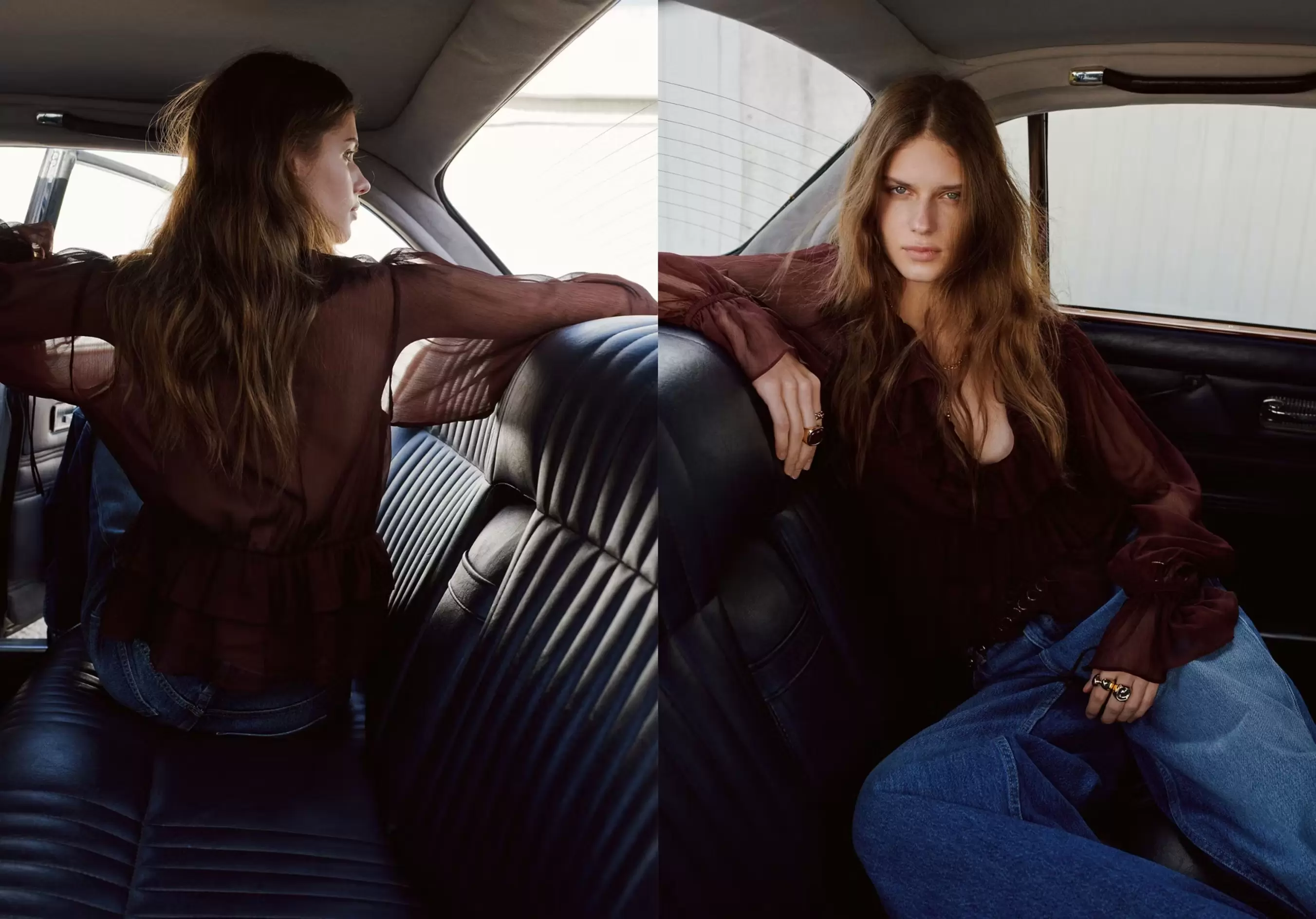 Fluid ruffled blouse