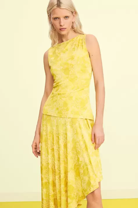 Asymmetric printed dress