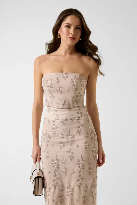 Embroidered corset top