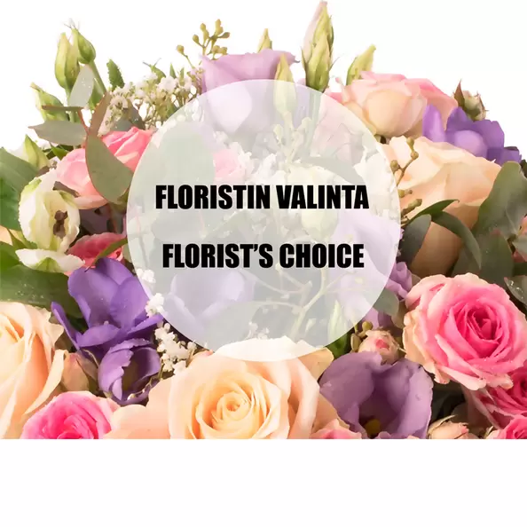 Pastellisävyinen äitienpäiväkimppu, floristin valinta, deluxe
