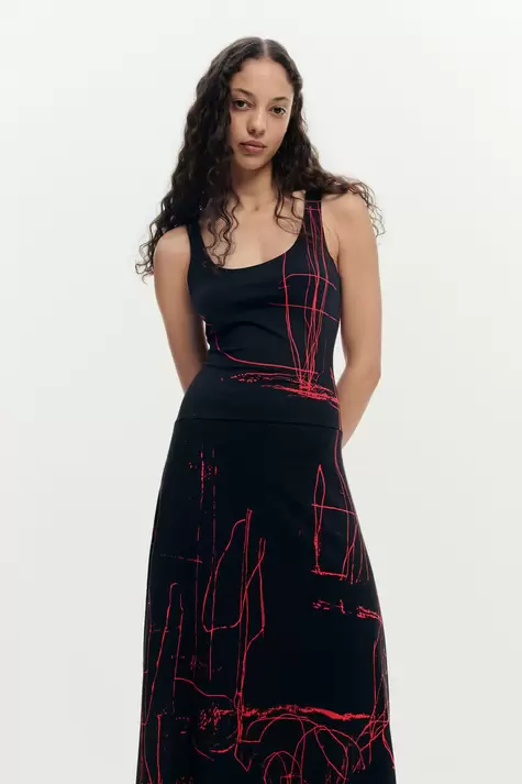 Asymmetric sleeveless dress