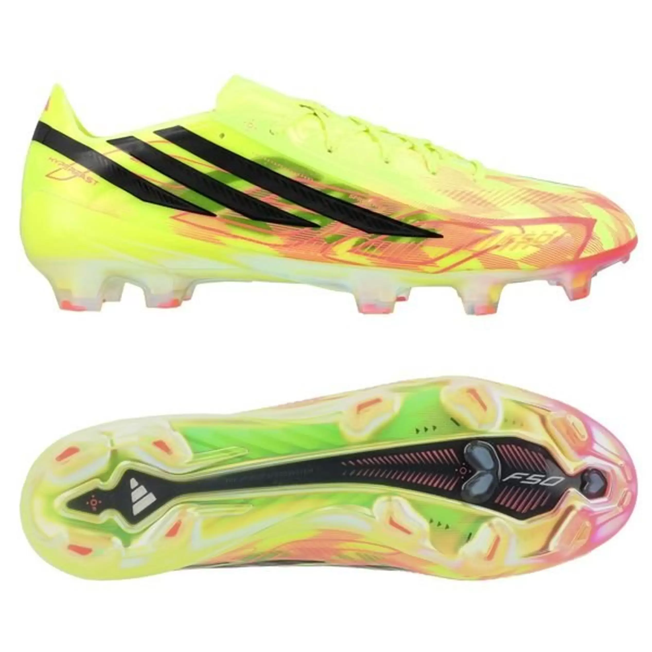 Adidas F50 Hyperfast Elite FG Too Light - Keltainen/Musta/Solar Turquoise LIMITED EDITION ENNAKKOTILAUS