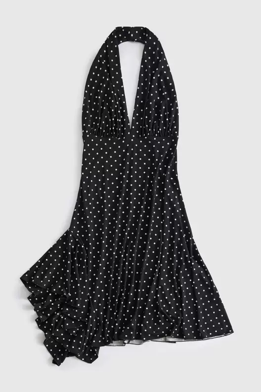 Printed halter-neck mini dress