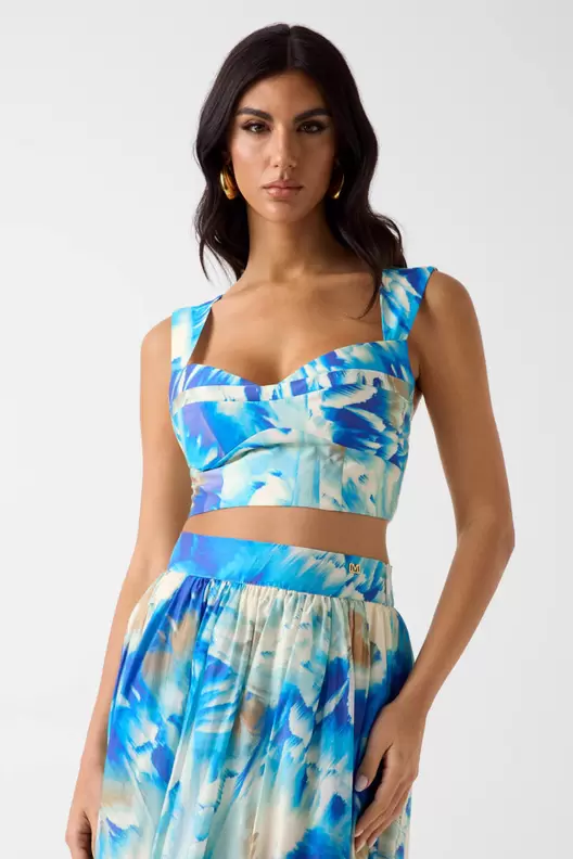 Marciano printed bustier top