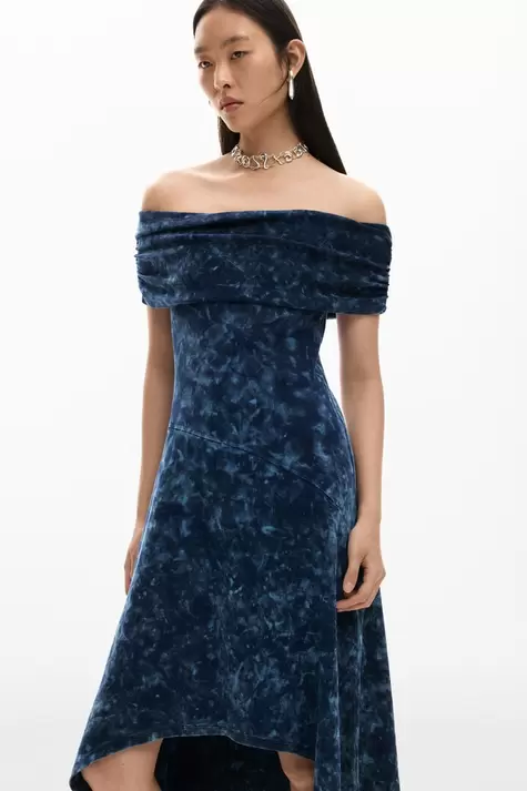 Asymmetric Tie-Dye Dress