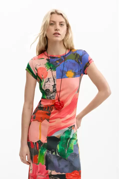 Printed fitted dress