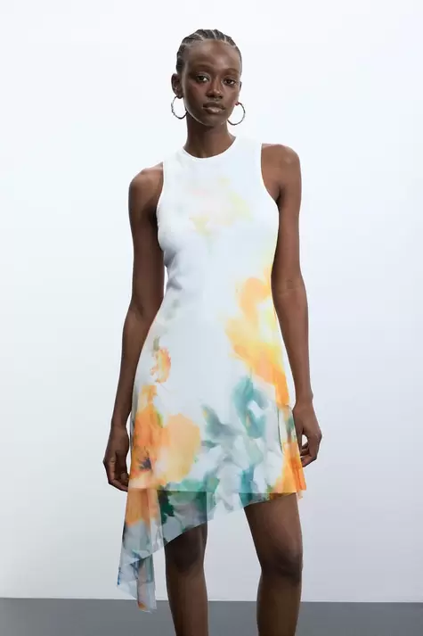 Asymmetric sleeveless dress