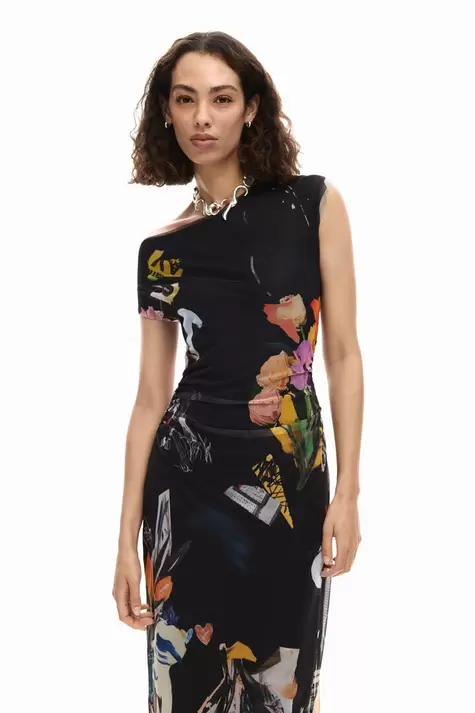 Midi collage dress
