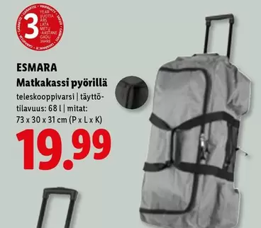Matkakassi pyörillä