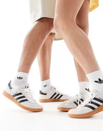 Adidas Originals Handball Spezial trainers in cream and black with gum sole