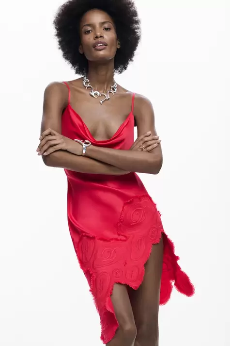 Asymmetrical slip dress