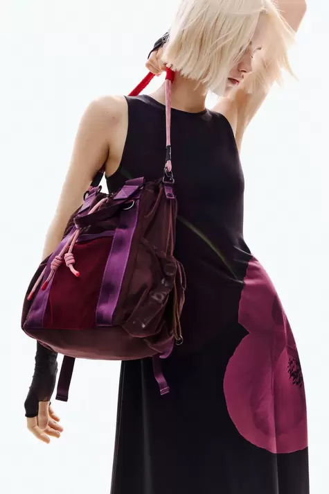 Asymmetric poppy dress