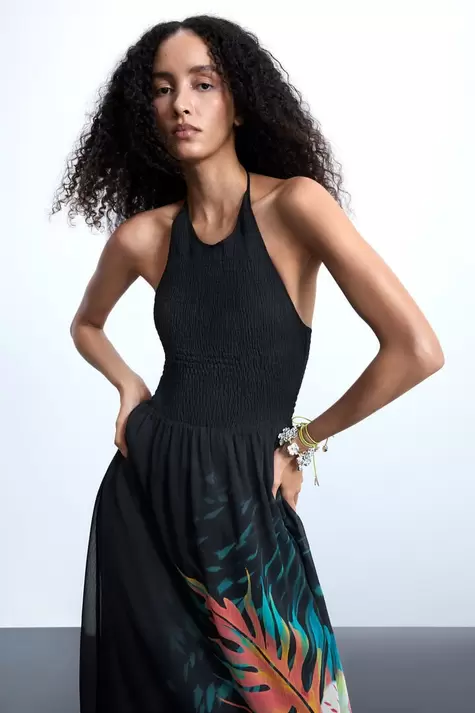 Tropical halter dress