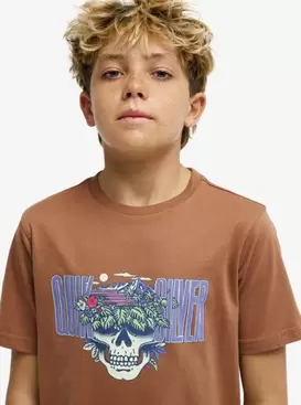Paradise Point Y Boys 8-16 Brown Short Sleeve T-Shirt