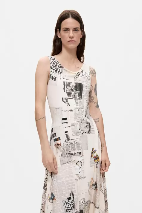 Sleeveless printed dress