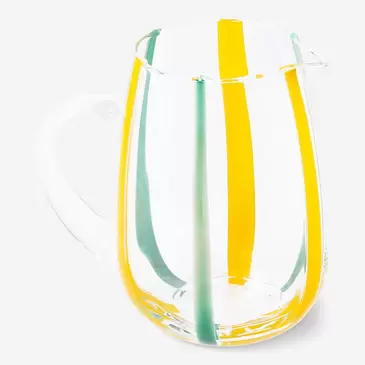 Glass jug with yellow and green stripes - 1.5 L
