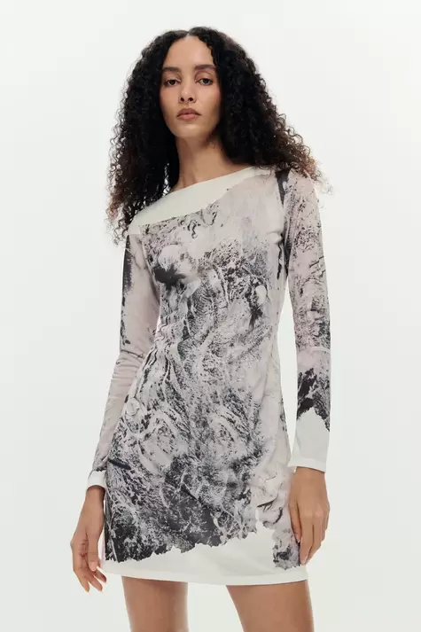 Printed collage dress