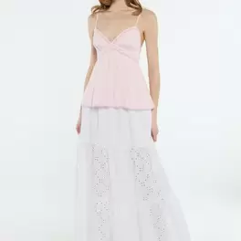 Maxi skirt with lace