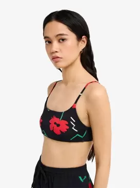 Viacha Women Black Bikini Top