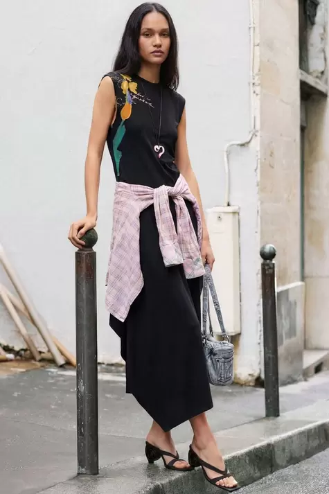 Asymmetric floral dress