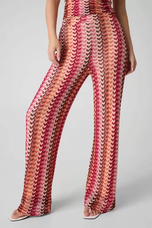 Striped wide-leg pants