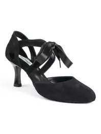 Tanssikenkä satiinirusetilla – PD125, Black