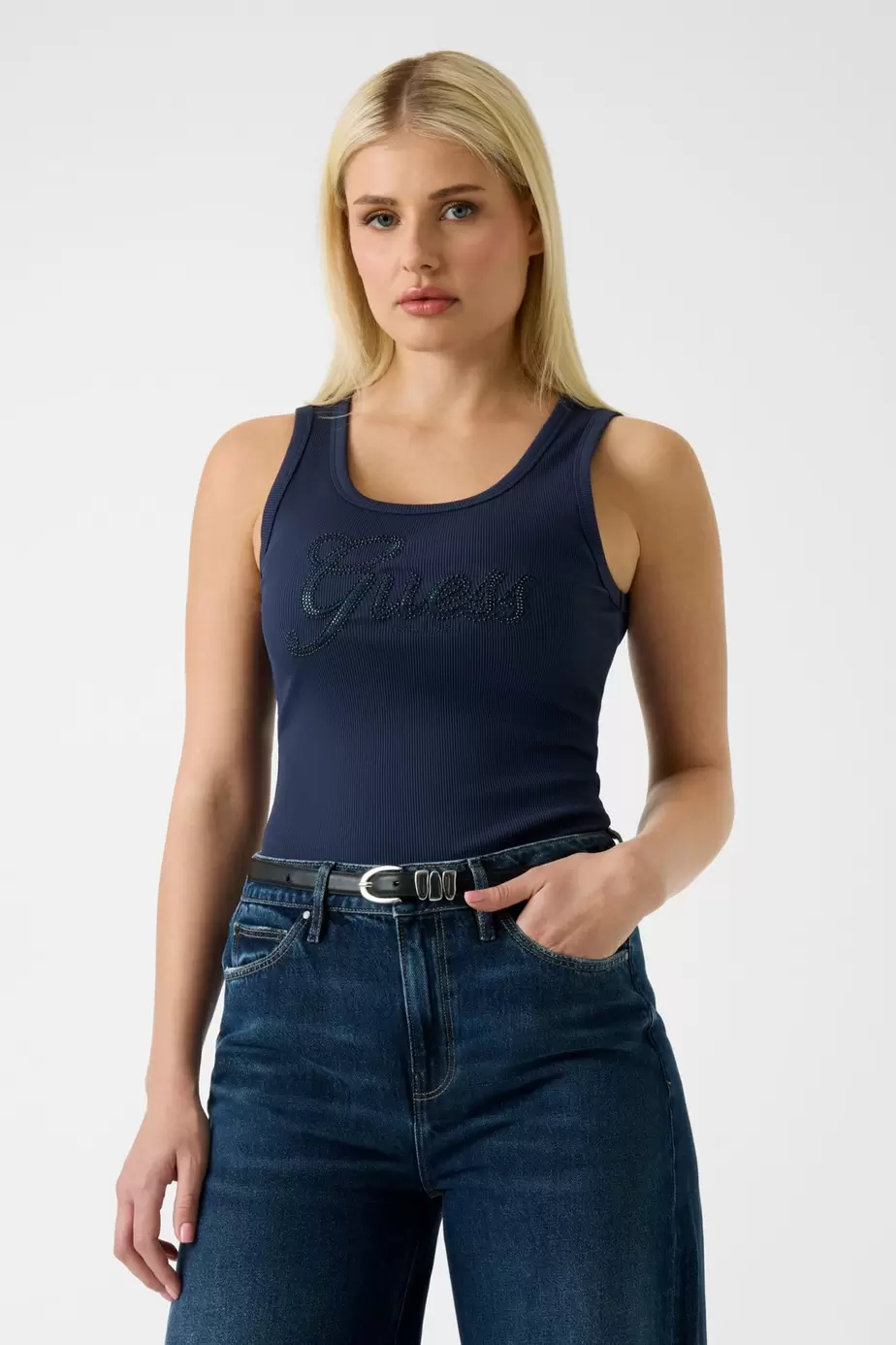 Sequins logo tank top