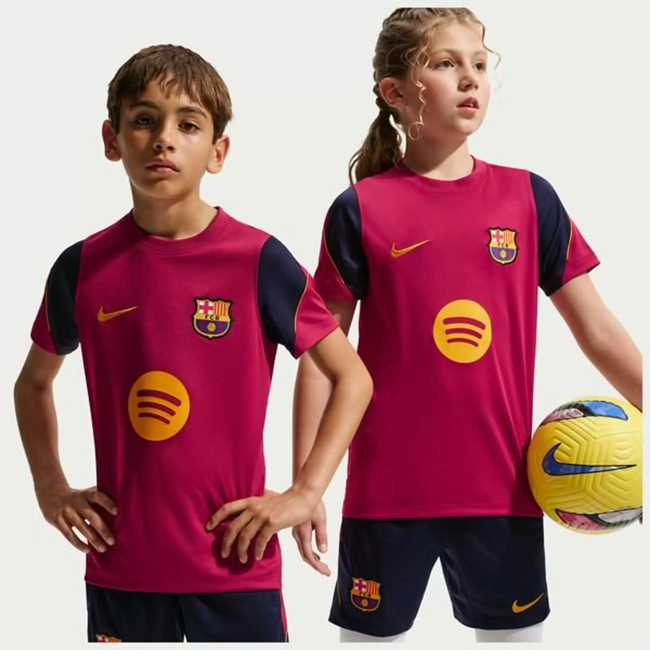 Barcelona Treenipaita Dri-FIT Strike - Viininpunainen/Sininen/Keltainen Lapset