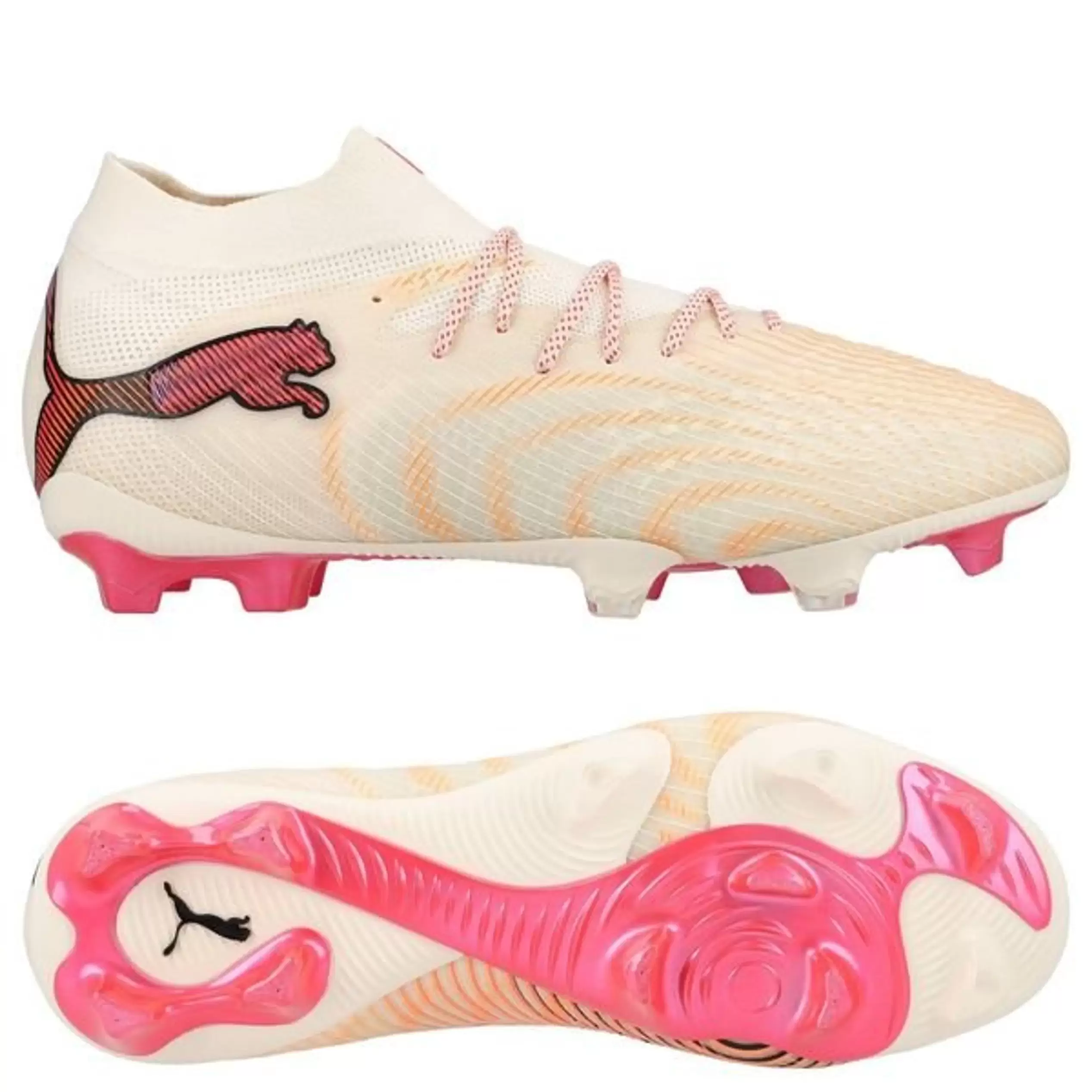 PUMA Future 9 Ultimate FG The Arrival - Sokeroitu manteli/Valkoinen/Ultra Red/Musta Nainen