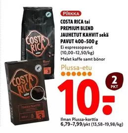 COSTA RICA tai PREMIUM BLEND Jauhetut kahvit