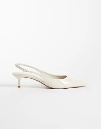 Mango heeled sligback court shoe in ecru