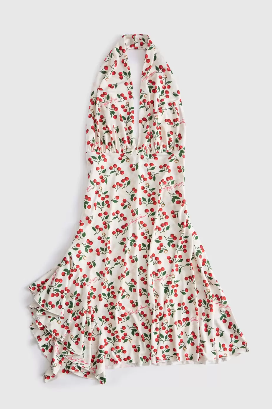 Printed halter-neck mini dress