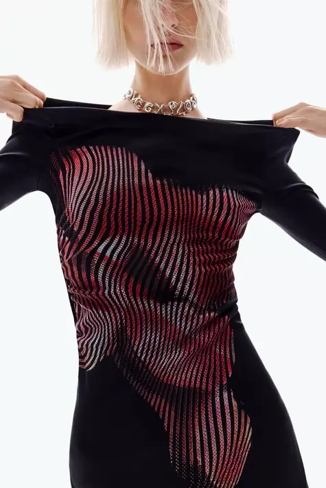 Pixelated midi dress