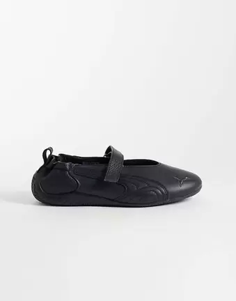 Puma Speedcat Fleur leather ballet flats in all black