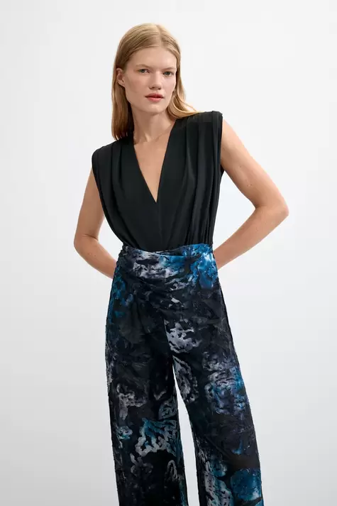Long flocked jumpsuit