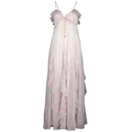 Maxi dress with volants